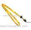 Identification Yellow Durable Tube Lanyards Personalised Neck Strap With Metal Clip