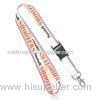 Print Colorful Logo Custom Polyester Lanyards 2 Colors 1 Side With Metal Hook