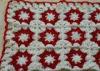 White And Red Flowers Folded Knitted Chair Cover Square Overlocking Edge