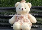 White Bear Animal Plush Toys Lace Red Flower Dress Bows Kids Stuffed Toys