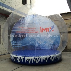 Inflatable Human Snow Globe with removable Backdrop