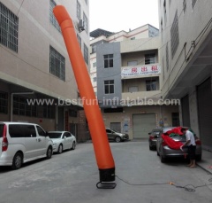 Inflatable air dancer with one leg air tube