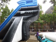 Big air bag with inflatable jumping platform