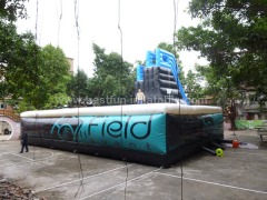 Big air bag with inflatable jumping platform