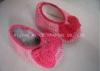 Knot Seam Binding Baby Girls Shoes Milk Cotton Pink Knitted Shoes For Babies