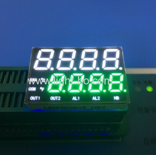 design personalizado ultra branco e verde puro 8 dígitos display led de sete segmentos para controlador de processo