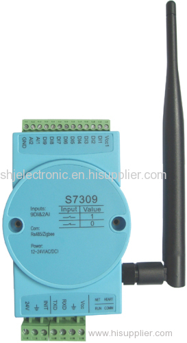 9-ch isolated digital input 2-ch 0-10v 0-20mA NTC10K zigbee modbus RTU