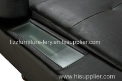 Made in China European Design Cheap Price U Shape with LED Light Leather Sofa