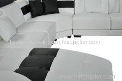 Euro Style Modern Living Room Furniture Sofa Geniune Leather U Shape Leather Sofa