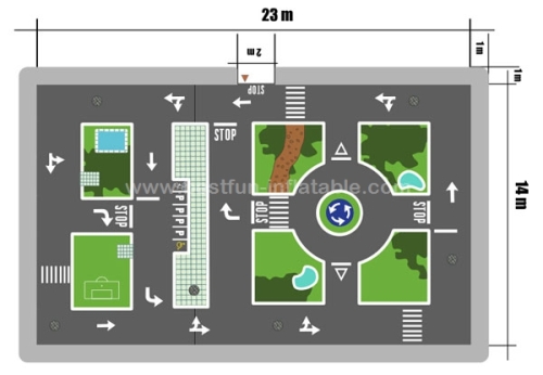 Giant inflatable traffic track for go karts inflatable race track playground