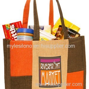 Checkered Personalized Jute Tote Bags