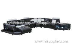U shape leather sofa 2217