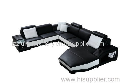 U shape leather sofa 2204