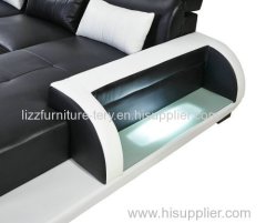 European Design Big Size with LED Light U Shape Leather Sofa