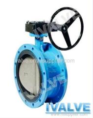 Butterfly valve wafer lug flanged double eccentric