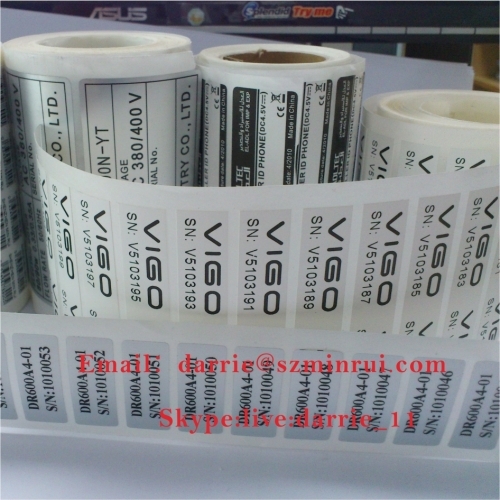 Best price with high quality destructible Eggshell vinyl roll for tamper evident security warranty screw vinyl sticker