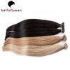 Double Drawn Virgin Hair Double Side Tip Hair Extensions With Pure Colors