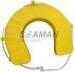 Yellow / White PVC Horseshoe Lifebuoy Ring Leisure Boat Lifesaving Ring