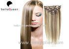 Brazilian Straight Virgin Clipping In Hair Extensions 6#/613# Ombre
