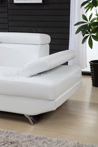 2016 White Color Small Corner Leather Sofa