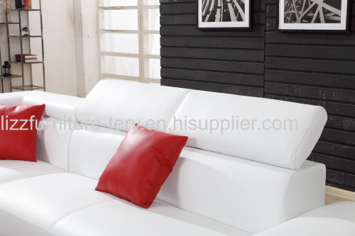 2016 White Color Small Corner Leather Sofa