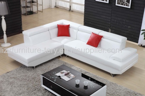 2016 White Color Small Corner Leather Sofa