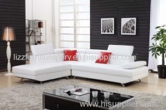 2016 White Color Small Corner Leather Sofa