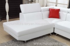 2016 White Color Small Corner Leather Sofa