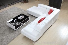 2016 White Color Small Corner Leather Sofa