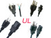 ul power cord with plug PVC jacket with white strip