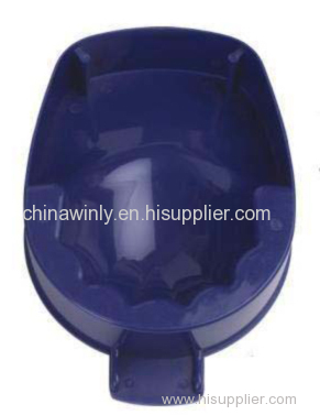 lower dark blue plastic dye bowl