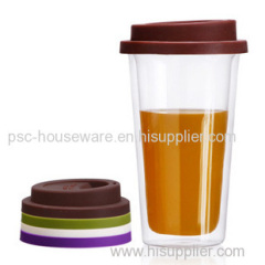 Mouth Blown Double Wall Glass Cup For Coffee Tea Water Bear Juice