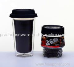 Mouth Blown Double Wall Glass Cup For Coffee Tea Water Bear Juice