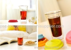 Mouth Blown Double Wall Glass Cup For Coffee Tea Water Bear Juice