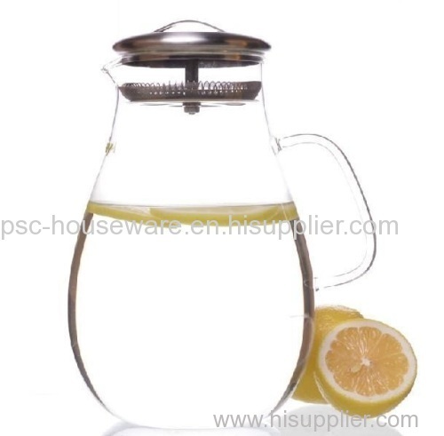Hot Selling Customized Transparent Glass Pitcher With Mesh Lid