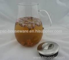 Hot Selling Customized Transparent Glass Pitcher With Mesh Lid