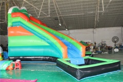 New design inflatable water slide with pool and climbing wall