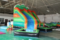 New design inflatable water slide with pool and climbing wall