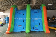 Simple aqua inflatable floating slide for lake