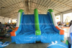 Simple aqua inflatable floating slide for lake