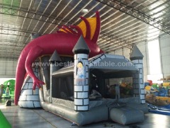 Dragon Tower inflatable castle Slide Combo