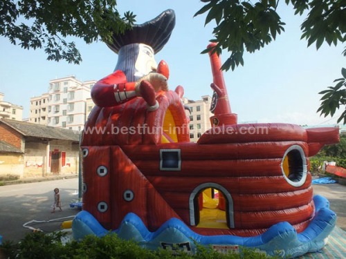 Pirate ship inflatable slides wave jumping slides inflatables