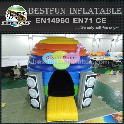 Kids inflatable disco dome bounce house with speaker