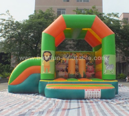 Inflatable safari bouncy castle with animals themed