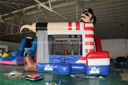 Pirate captain inflatable jumping bounce combo