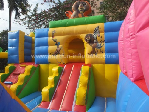 Madagascar fun city giant inflatable fun land amusement park