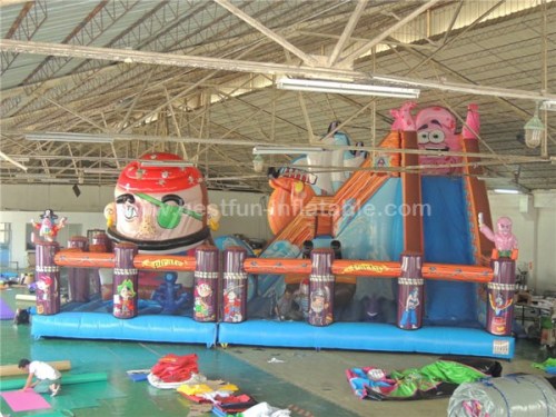 Pirate inflatable movable playground spongebob giant inflatable bouncers