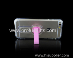 Clear Tpu Mobile Phone Shell High Transparent Shining With rotatable Stand holder for iphone