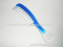 Transparent Blue Plastic Professional Comb
