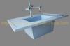 Ice blue epoxy undermount sink